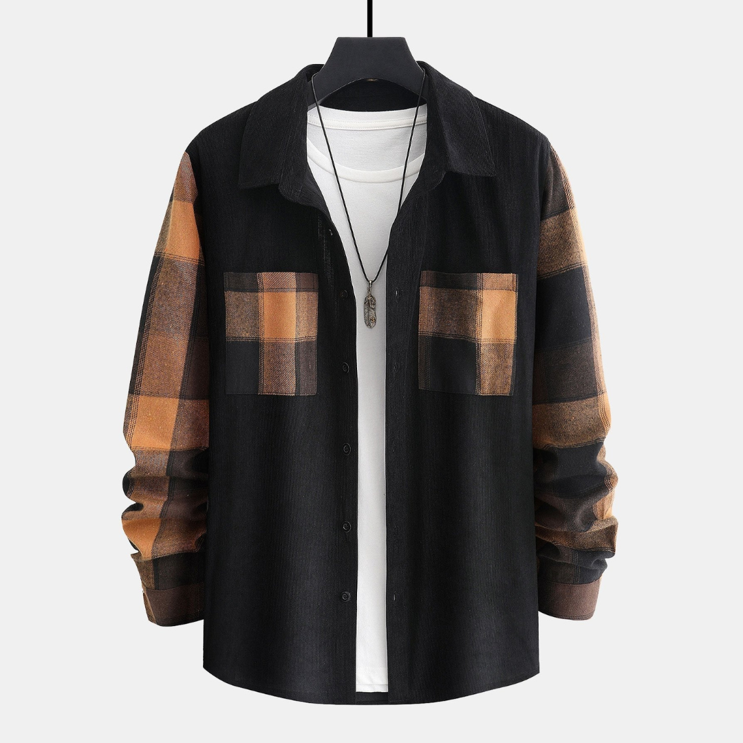 Erik™ – Håll dig stilfull och bekväm med denna flanell-hoodie i rutig design