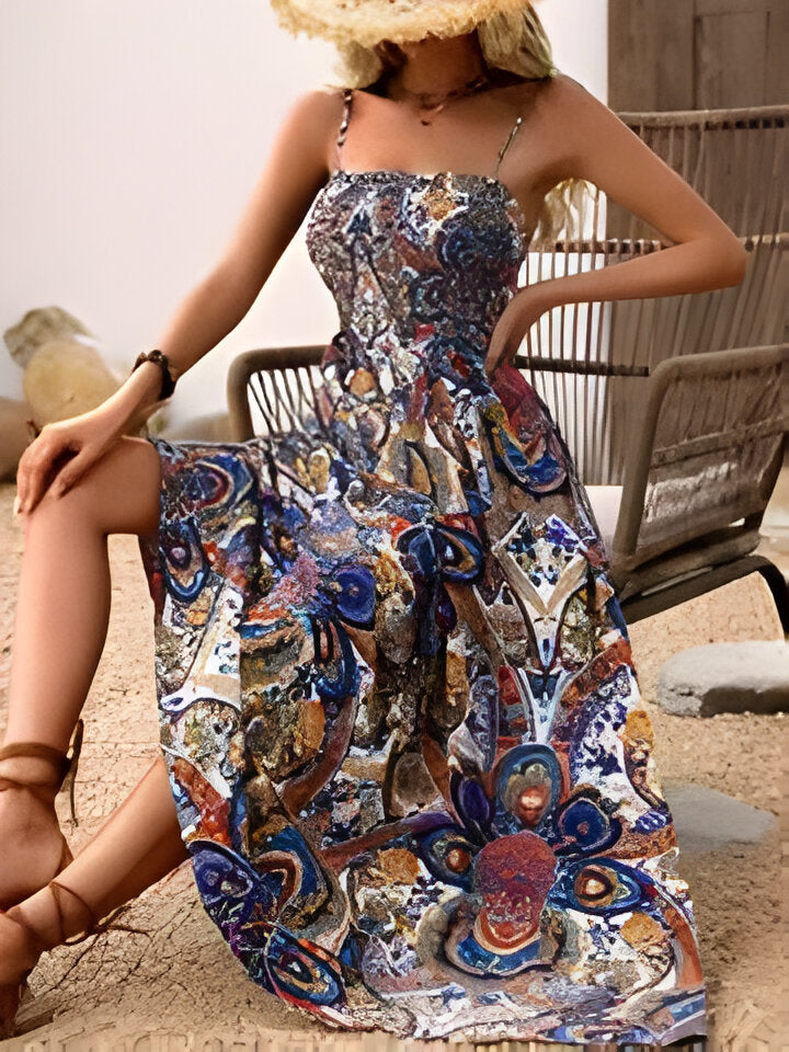 Estelle - Lätt och Elegant Slingback-Klänning för sommarstil