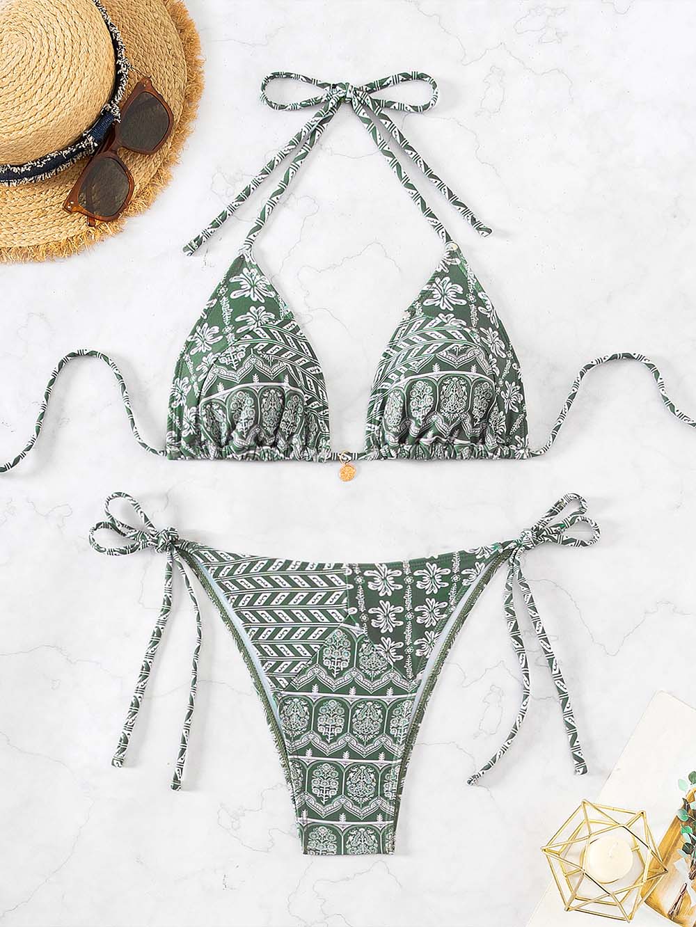 Snygg bikini med blom- och geotryck för kvinnor - Marianna