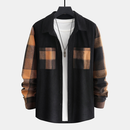 Erik™ – Håll dig stilfull och bekväm med denna flanell-hoodie i rutig design